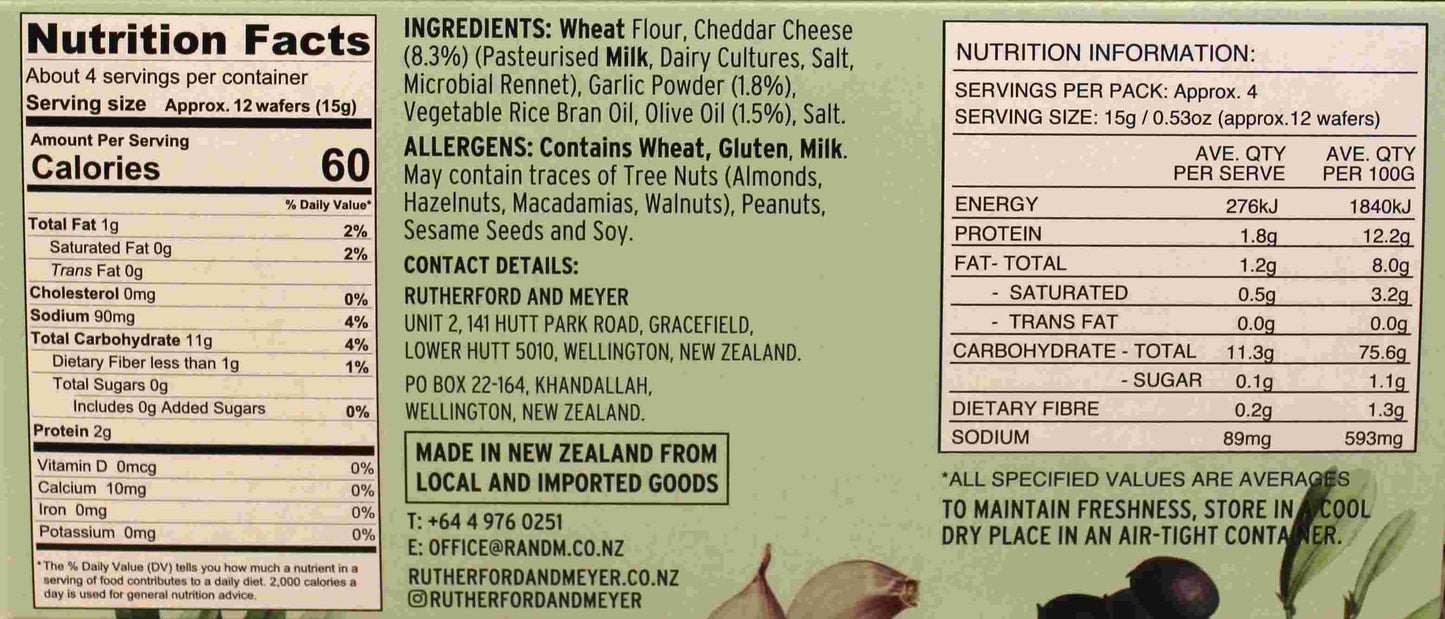 garlic and olive oil wafers NIP