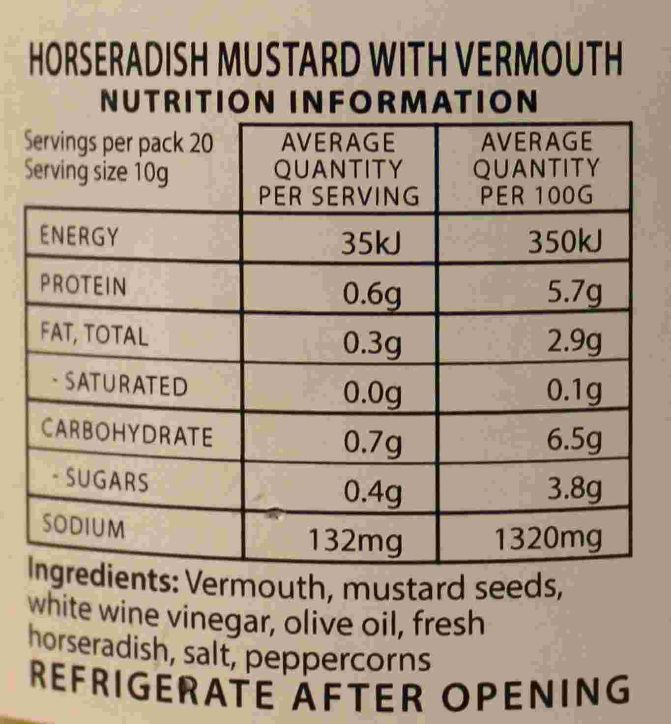 horseradish mustard with vermouth NIP