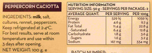 peppercorn caciotta NIP