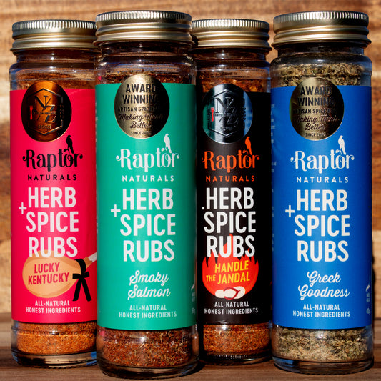 Raptor Rubs - four seasonings to add to your at-home selection